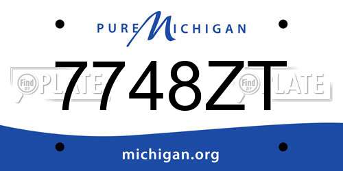 7748ZT Michigan License Plate