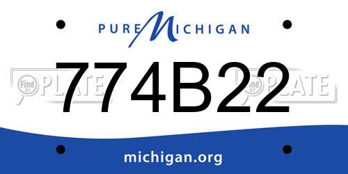 774B22 Michigan License Plate