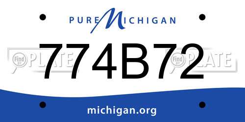 774B72 Michigan License Plate