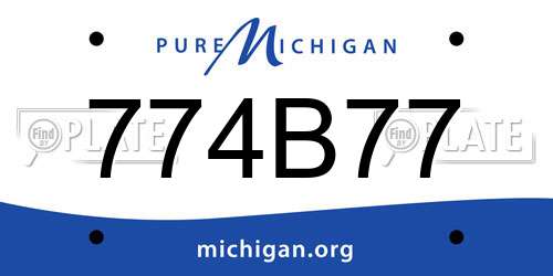 774B77 Michigan License Plate