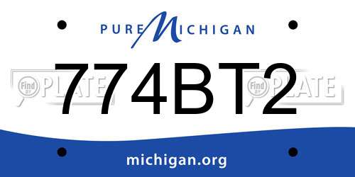 774BT2 Michigan License Plate