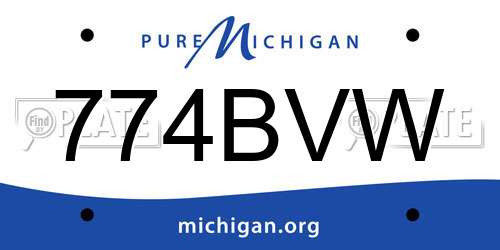 774BVW Michigan License Plate