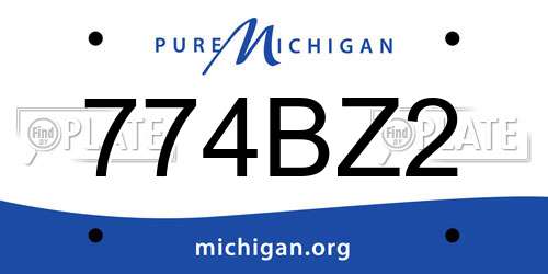 774BZ2 Michigan License Plate