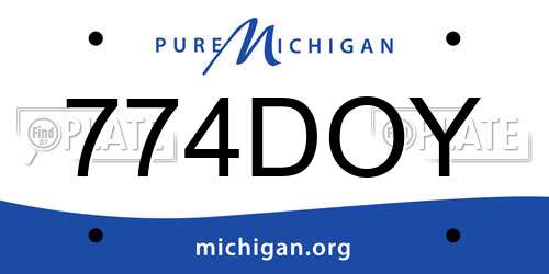 774DOY Michigan License Plate