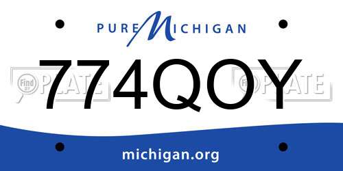 774QOY Michigan License Plate
