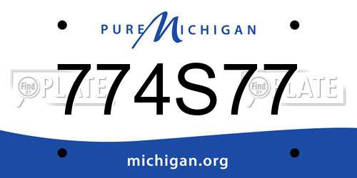 774S77 Michigan License Plate