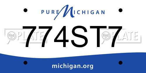 774ST7 Michigan License Plate