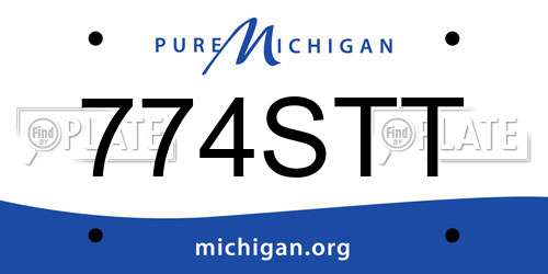 774STT Michigan License Plate