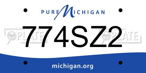 774SZ2 Michigan License Plate