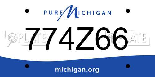 774Z66 Michigan License Plate