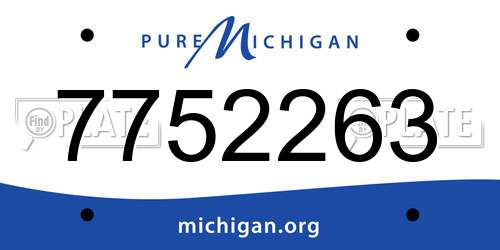7752263 Michigan License Plate