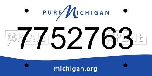 7752763 Michigan License Plate
