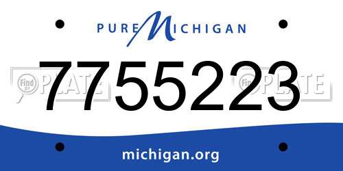 7755223 Michigan License Plate