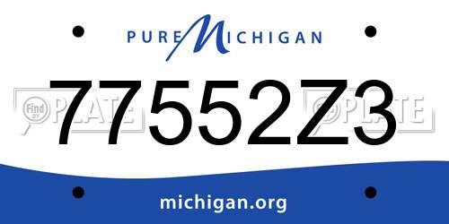 77552Z3 Michigan License Plate