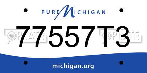 77557T3 Michigan License Plate