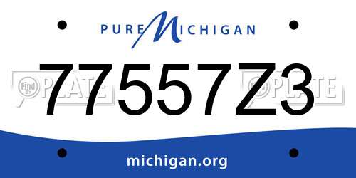 77557Z3 Michigan License Plate