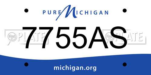 7755AS Michigan License Plate