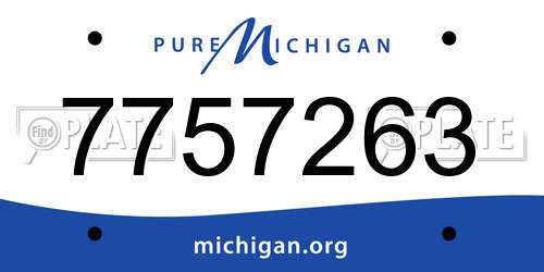 7757263 Michigan License Plate