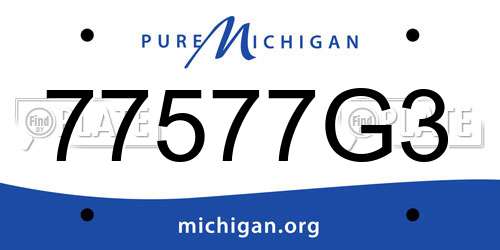 77577G3 Michigan License Plate