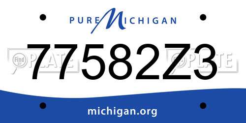 77582Z3 Michigan License Plate