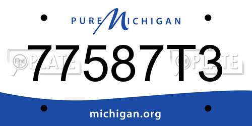 77587T3 Michigan License Plate