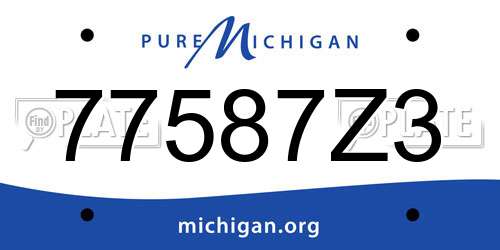 77587Z3 Michigan License Plate