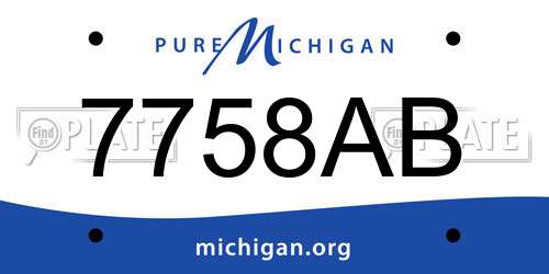 7758AB Michigan License Plate