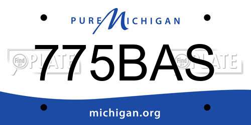 775BAS Michigan License Plate