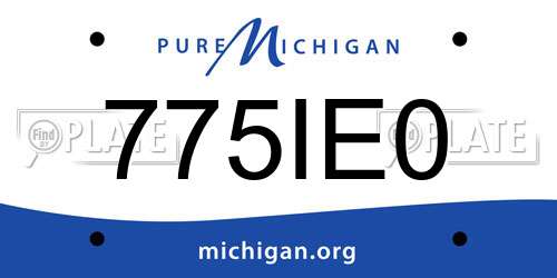 775IE0 Michigan License Plate