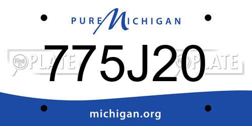 775J20 Michigan License Plate