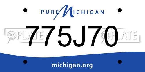 775J70 Michigan License Plate