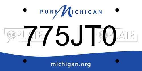 775JT0 Michigan License Plate