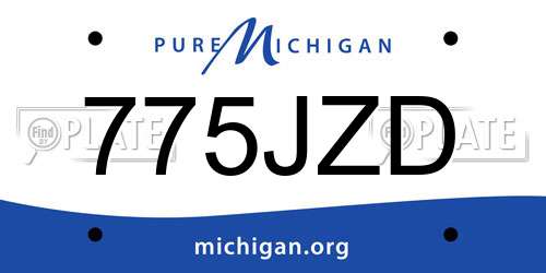 775JZD Michigan License Plate