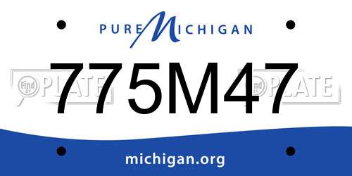 775M47 Michigan License Plate