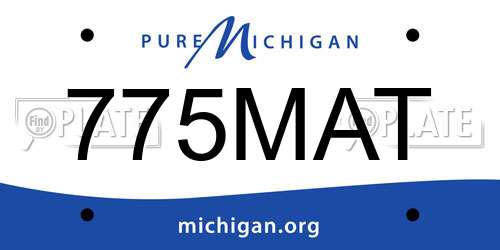 775MAT Michigan License Plate