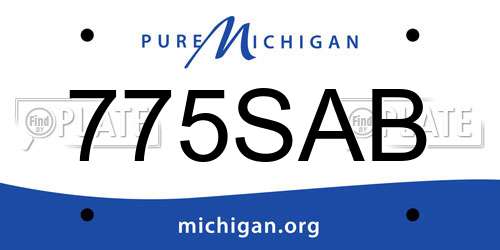 775SAB Michigan License Plate