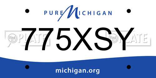 775XSY Michigan License Plate