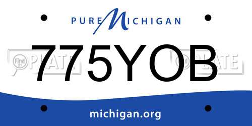 775YOB Michigan License Plate