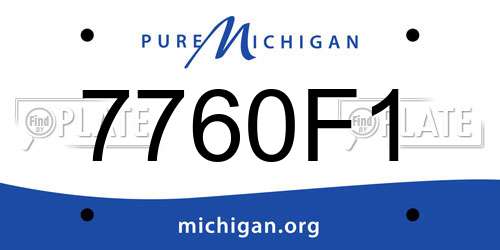 7760F1 Michigan License Plate