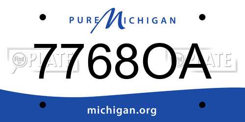 7768OA Michigan License Plate