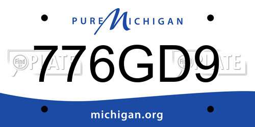 776GD9 Michigan License Plate