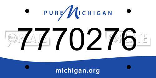 7770276 Michigan License Plate