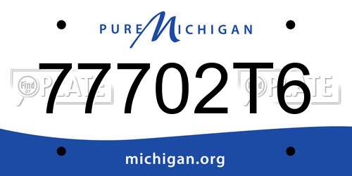 77702T6 Michigan License Plate