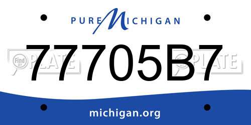 77705B7 Michigan License Plate