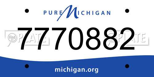 7770882 Michigan License Plate