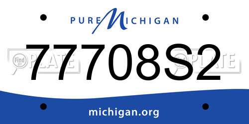 77708S2 Michigan License Plate