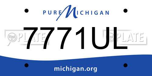 7771UL Michigan License Plate