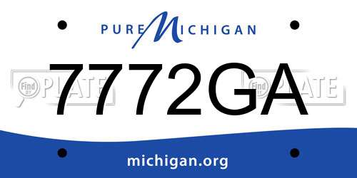 7772GA Michigan License Plate