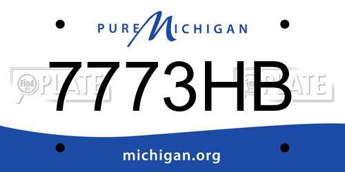 7773HB Michigan License Plate