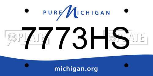 7773HS Michigan License Plate